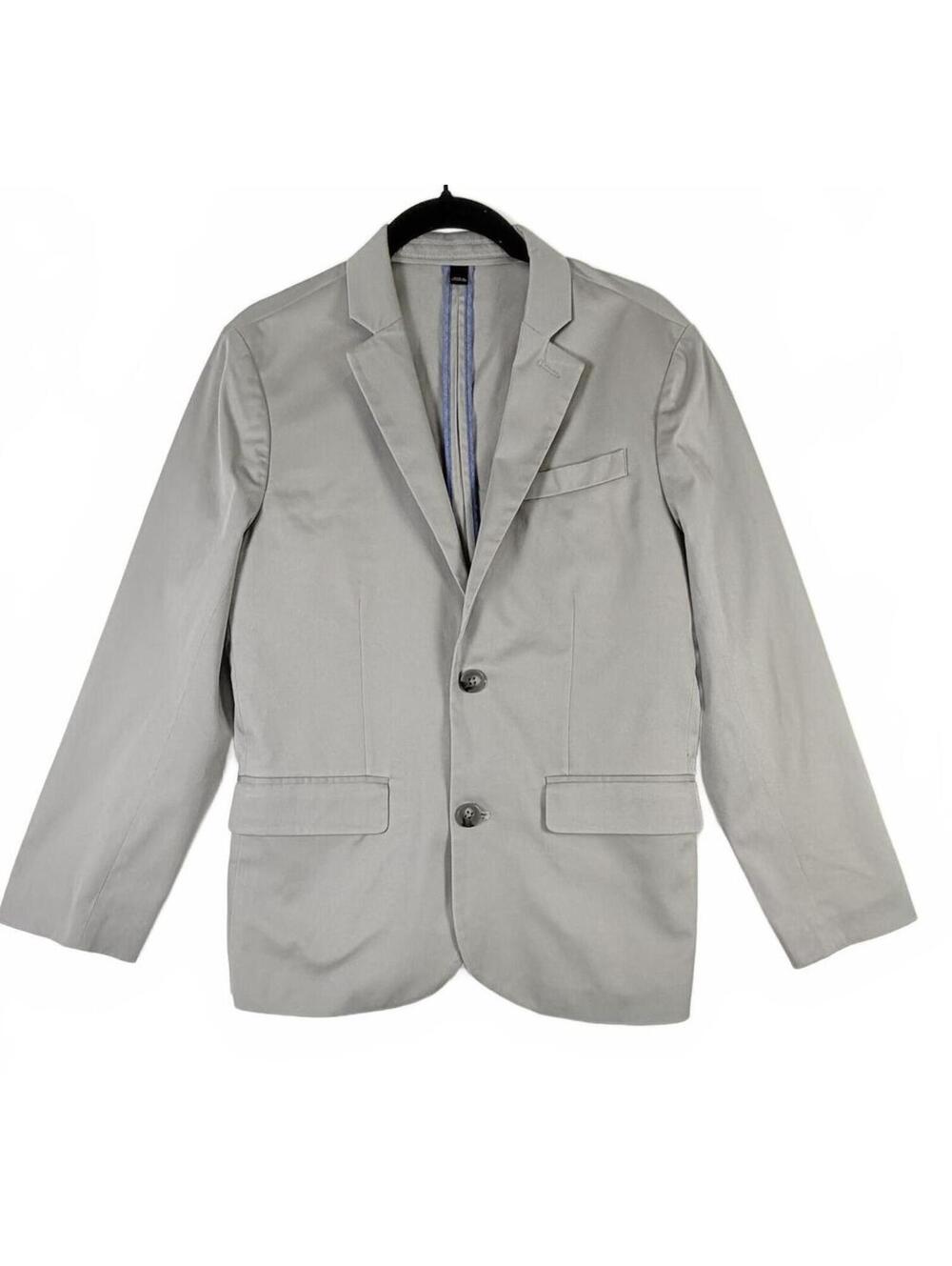 J CREW‎ CREWCUTS Boys Ludlow Jacket Gray Italian Stretch Cotton Blazer 14